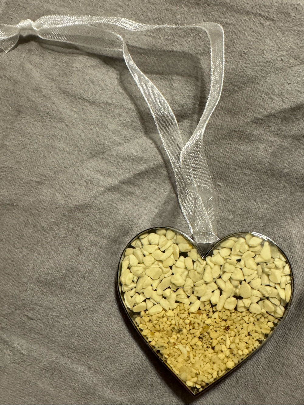 White Turquoise Sand Heart Pendant/ Ornament